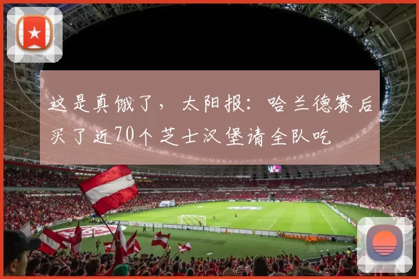 这是真饿了，太阳报：哈兰德赛后买了近70个芝士汉堡请全队吃