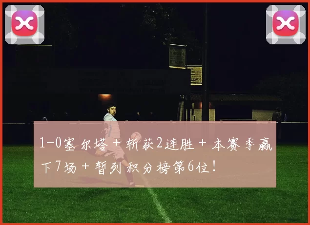 1-0塞尔塔＋斩获2连胜＋本赛季赢下7场＋暂列积分榜第6位！