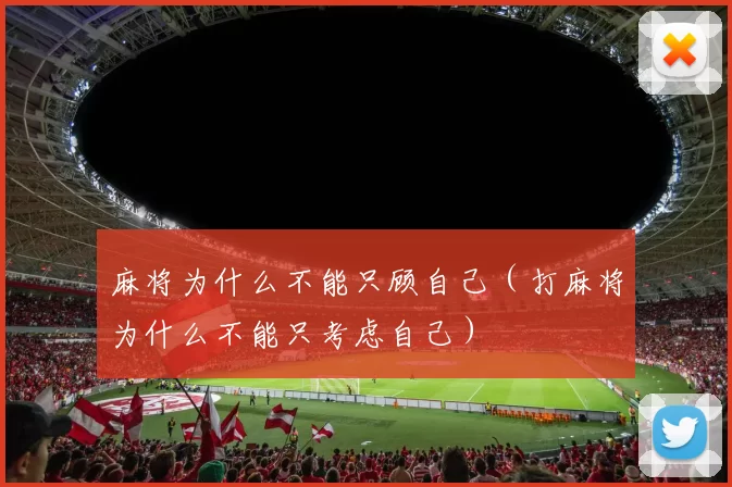 麻将为什么不能只顾自己（打麻将为什么不能只考虑自己）